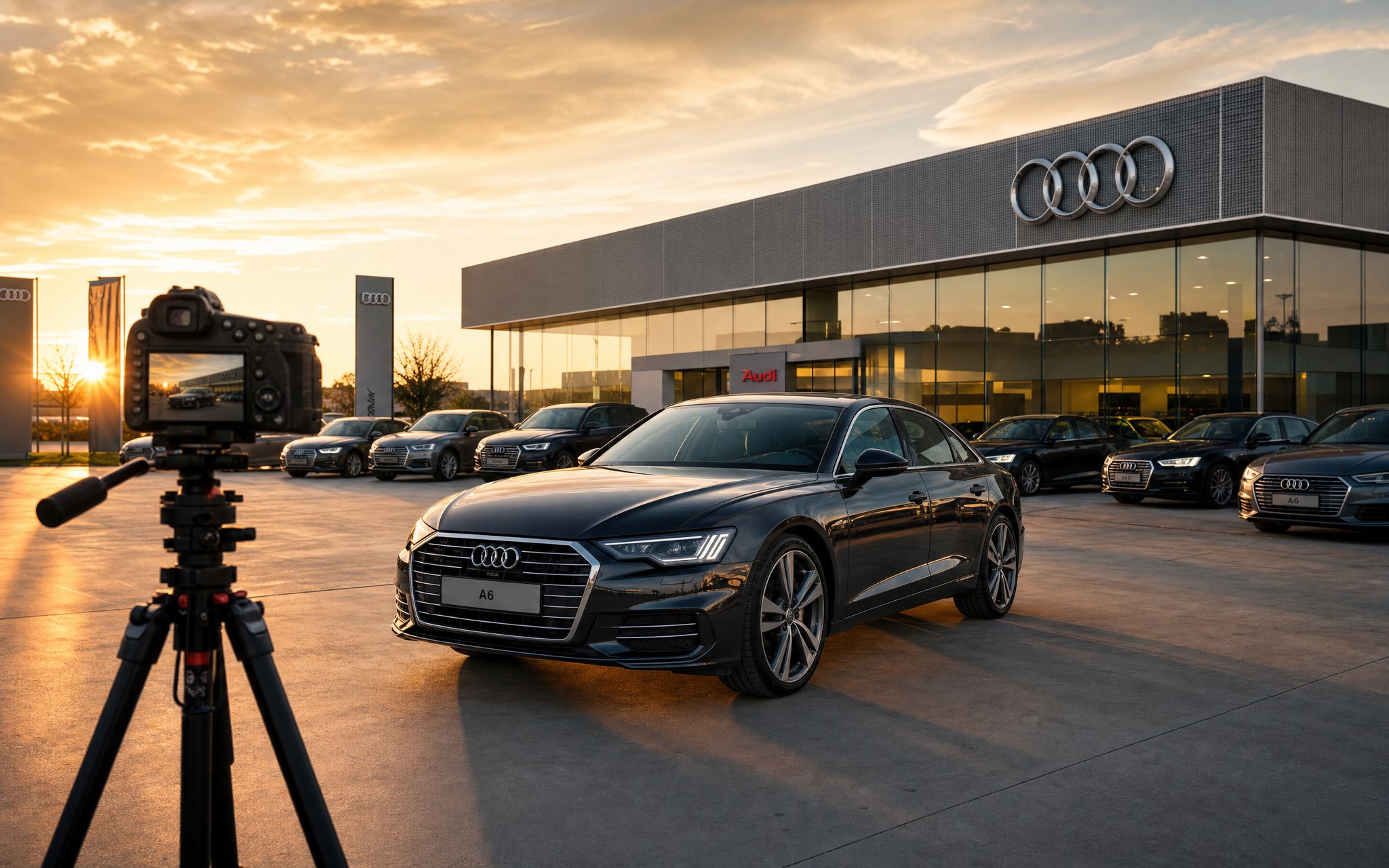 Autohausfotografie — Audi, Sonnenuntergang